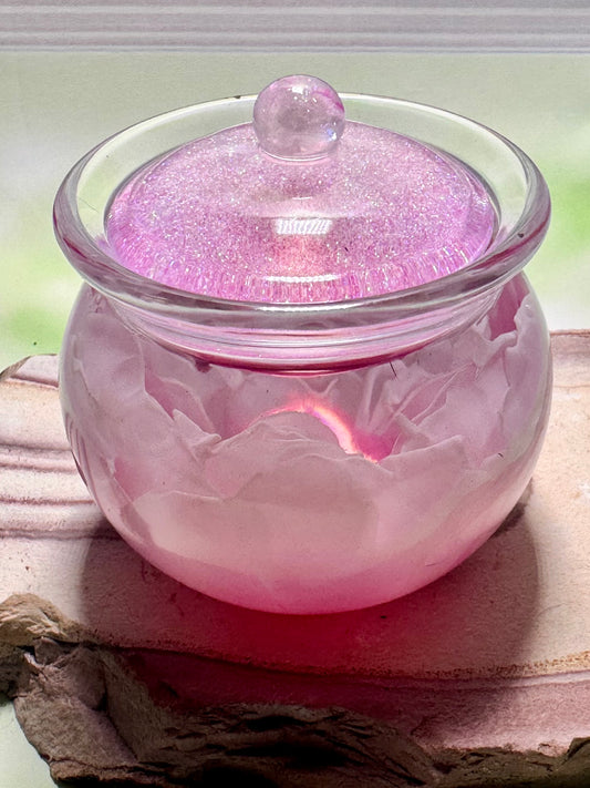 Peony Flower Jar with lid